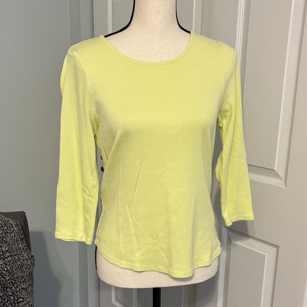 Lemon Yellow Chico’s ultimate tee